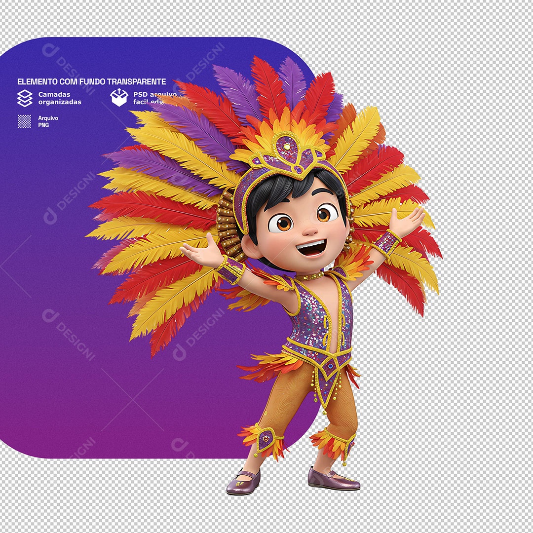 Personagem 3D Dançarina De Carnaval PSD