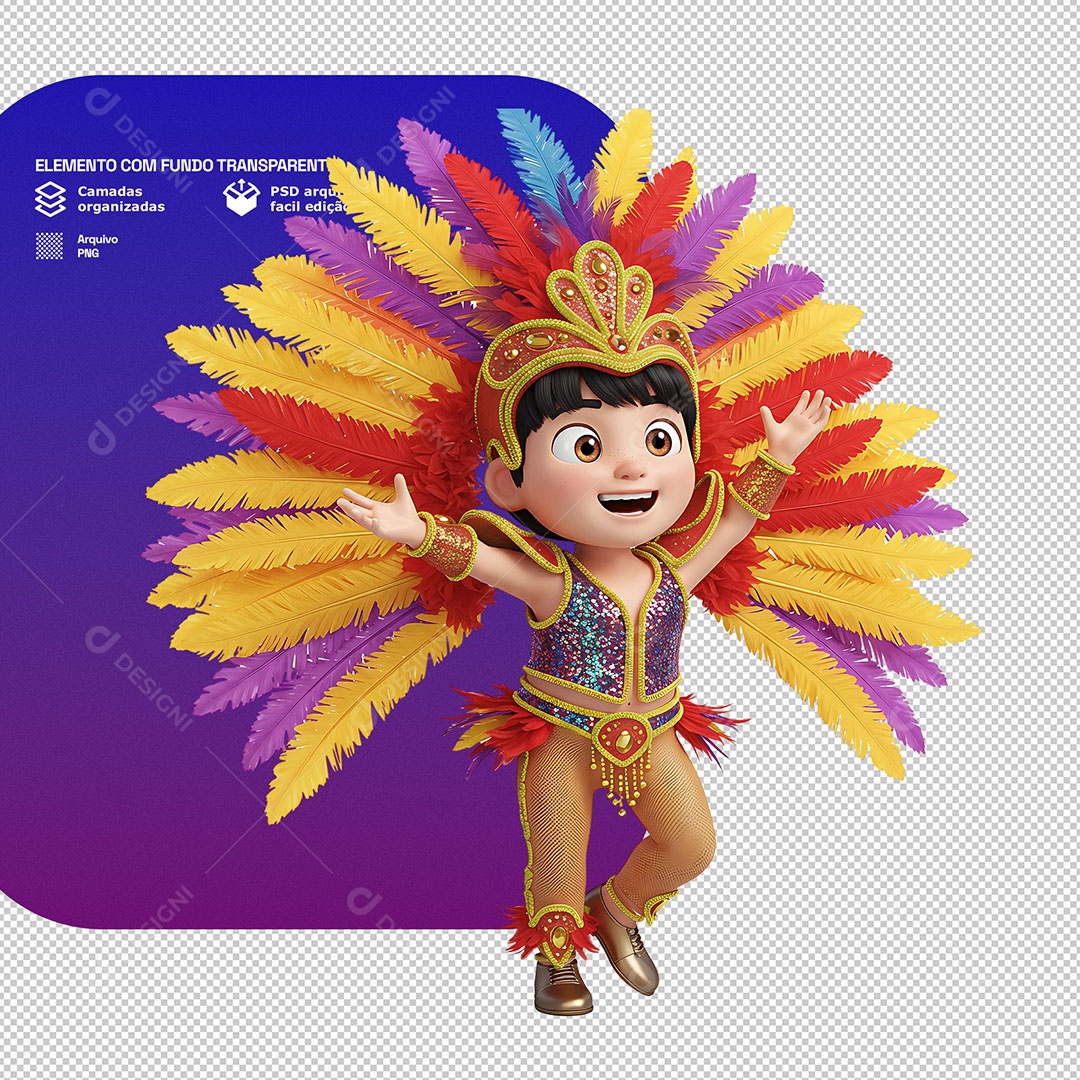 Personagem 3D Dançarina De Carnaval PSD