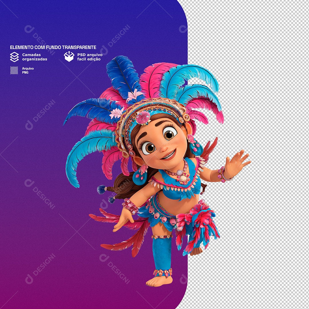 Personagem 3D Dançarina De Carnaval PSD