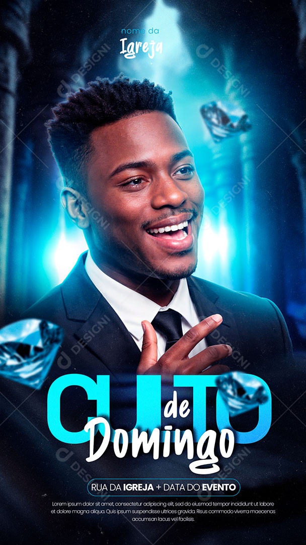 Story Culto De Domingo Social Media PSD Editável