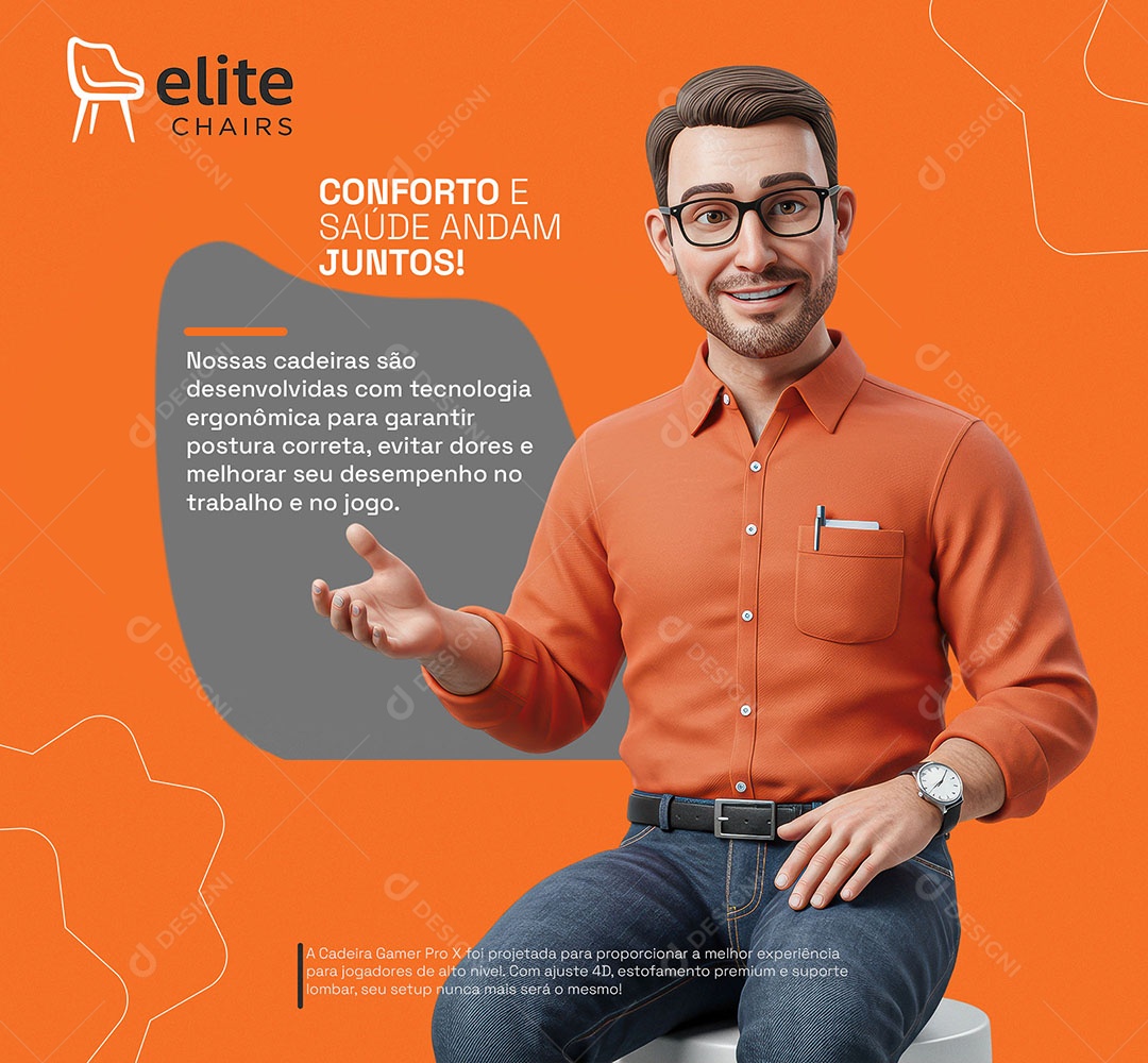 Loja de Móveis Conforto e Saúde Andam Juntos Social Media PSD Editável