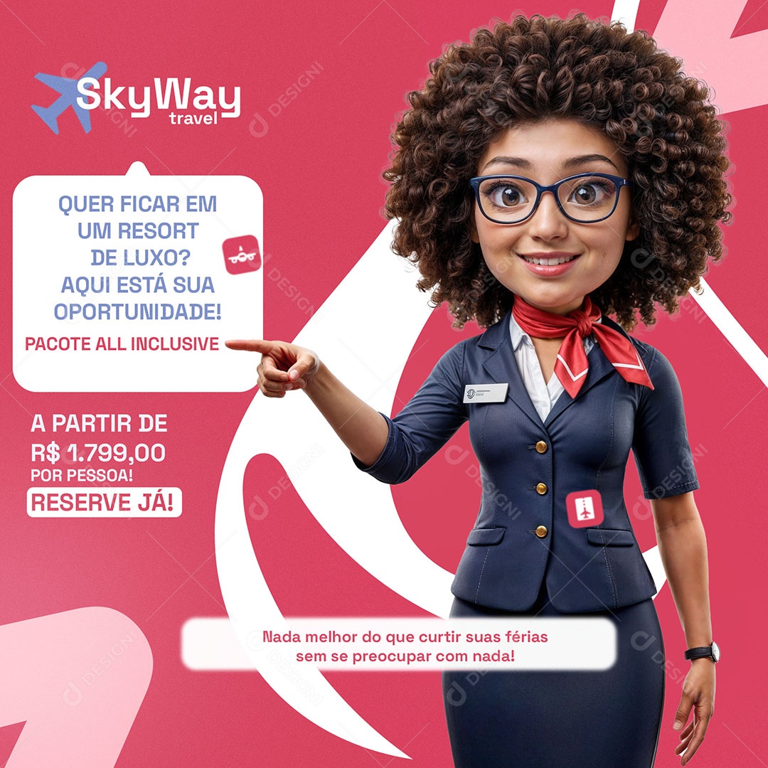 Agência de Viagens Aqui Está Sua Oportunidade Social Media PSD Editável