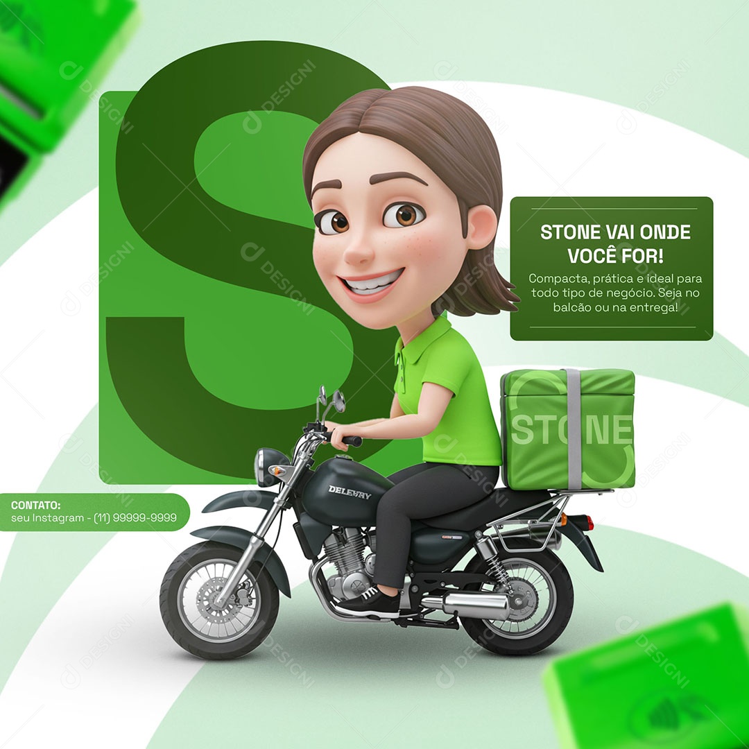 Maquininha Stone Vai Onde Você For Social Media PSD Editável