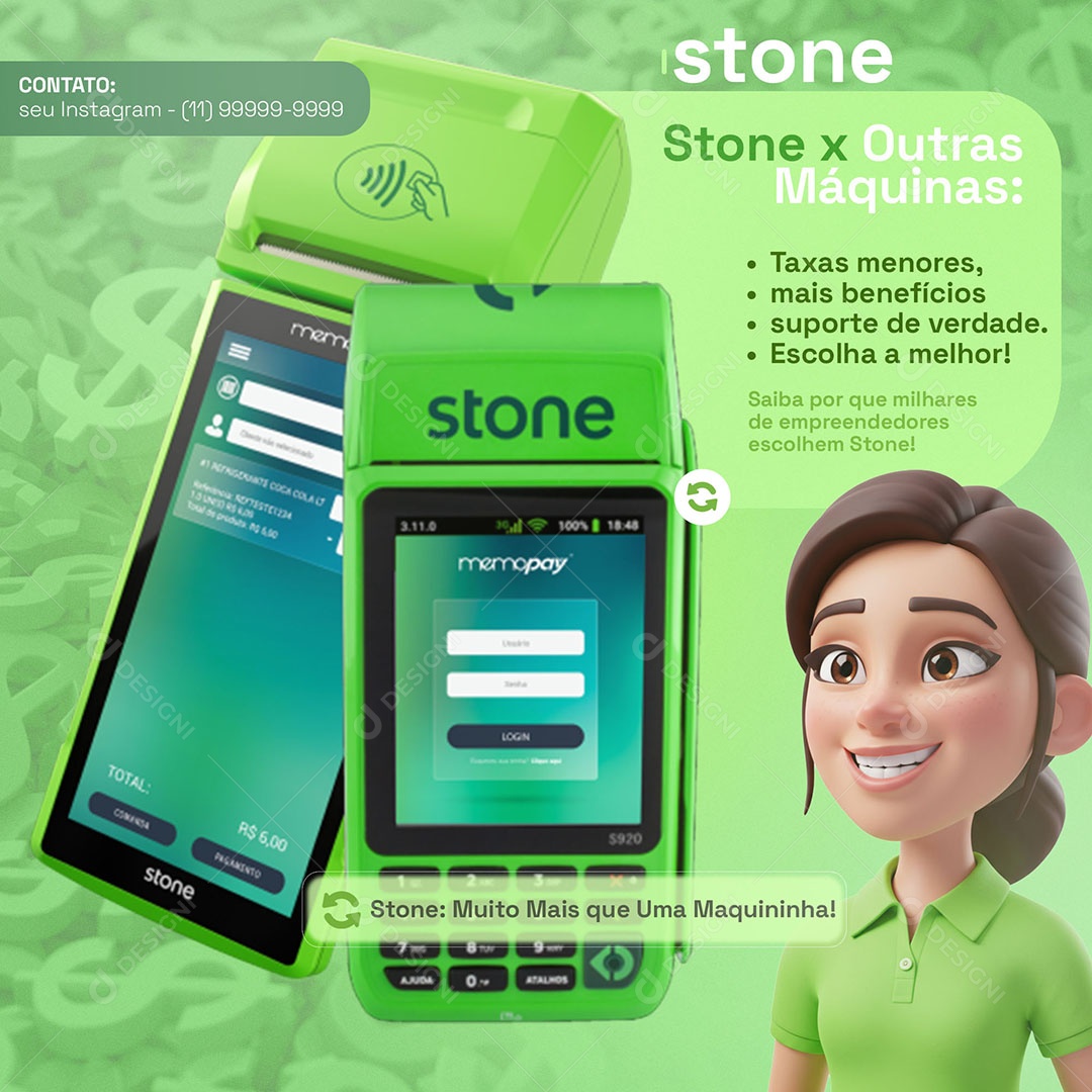 Muito Mas Que Uma Maquininha Social Media PSD Editável