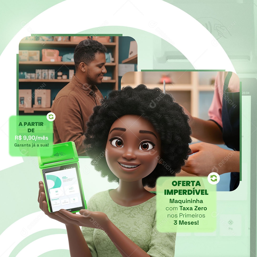 Oferta Imperdível Maquininha Com Taxa Zero Social Media PSD Editável