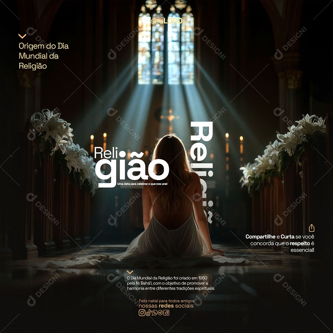 Origem do Dia Mundial Da Religuão Social Media PSD Editável