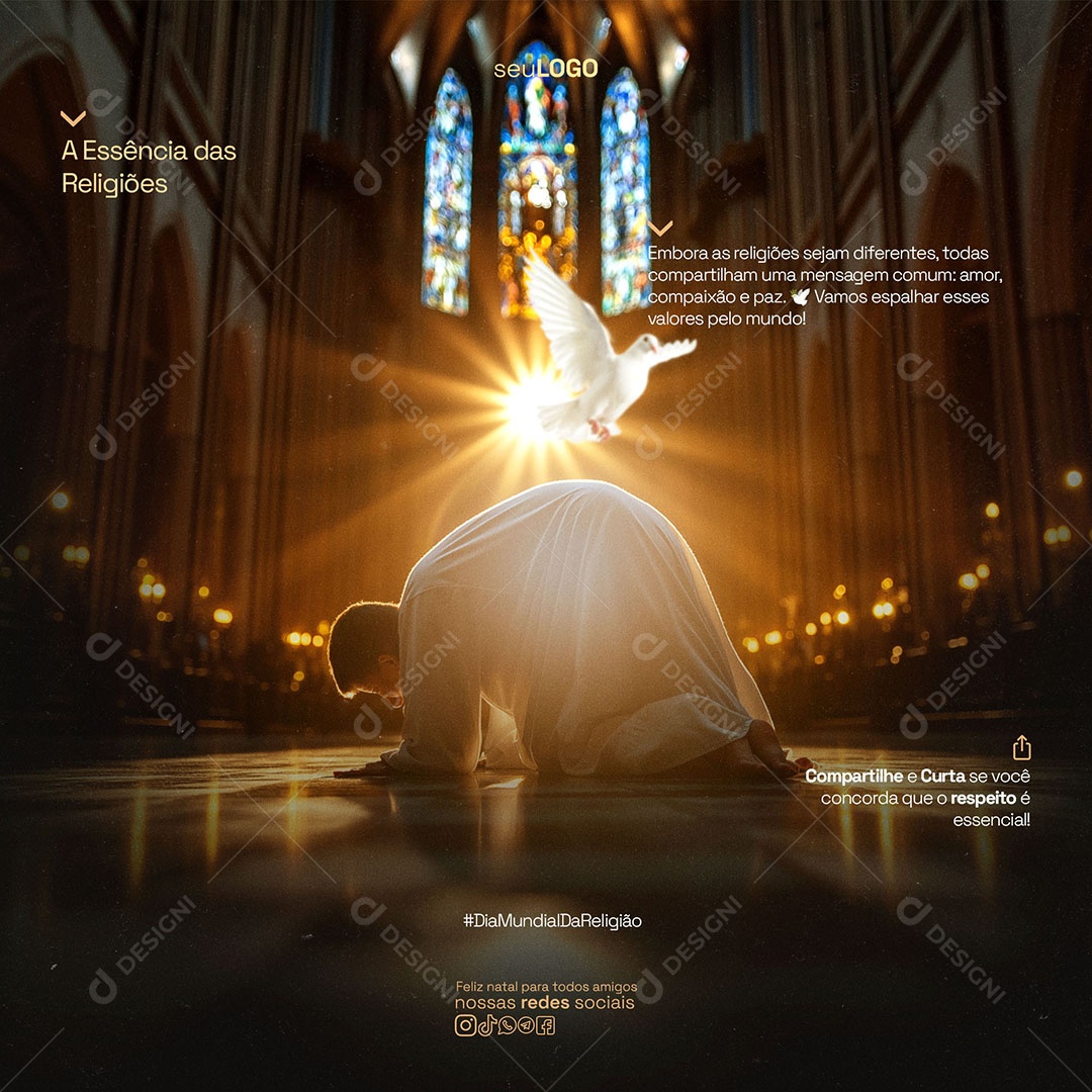 Dia Mundial da Religião A Essência da Religiões Social Media PSD Editável