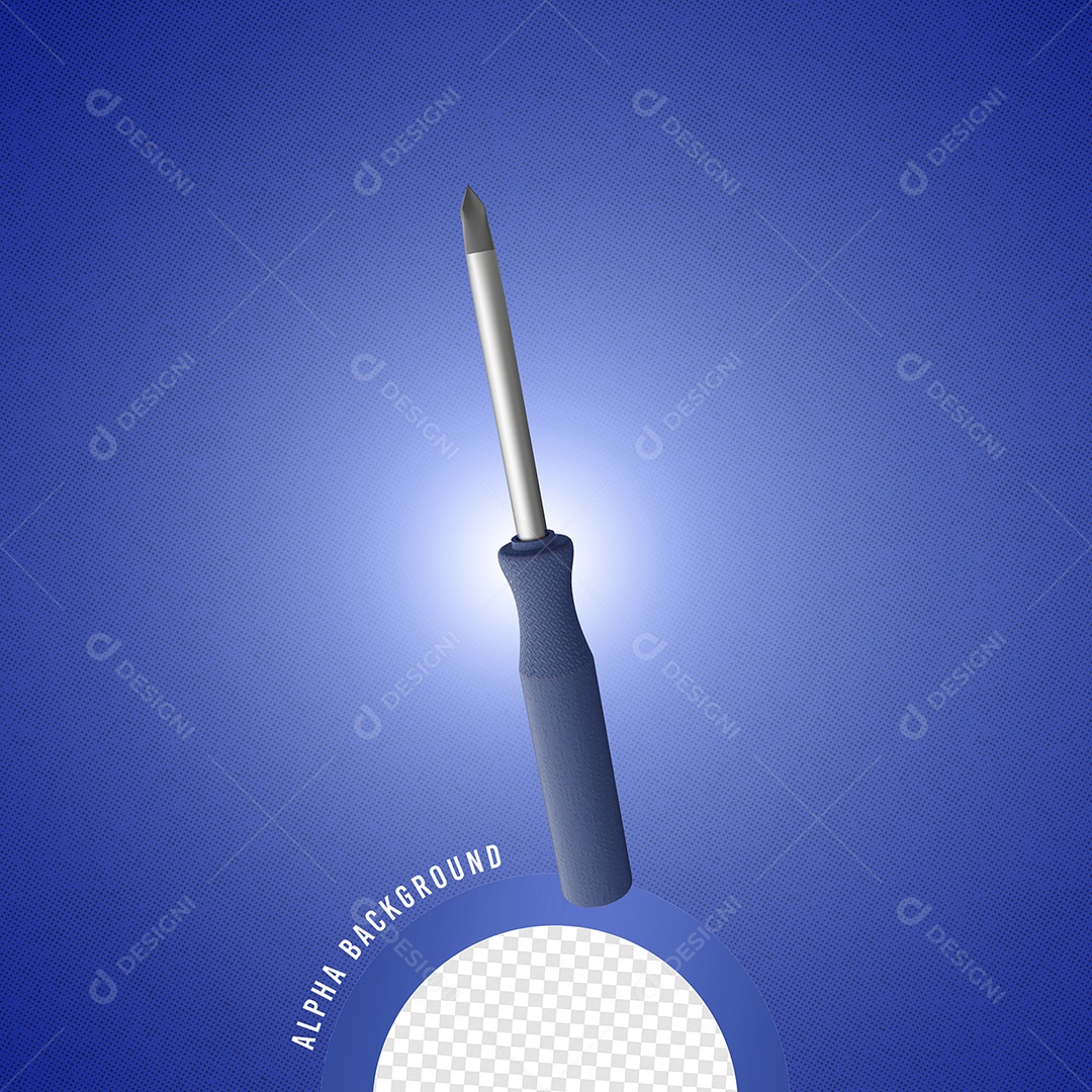 Elemento 3D Chave Azul Para Composição PSD