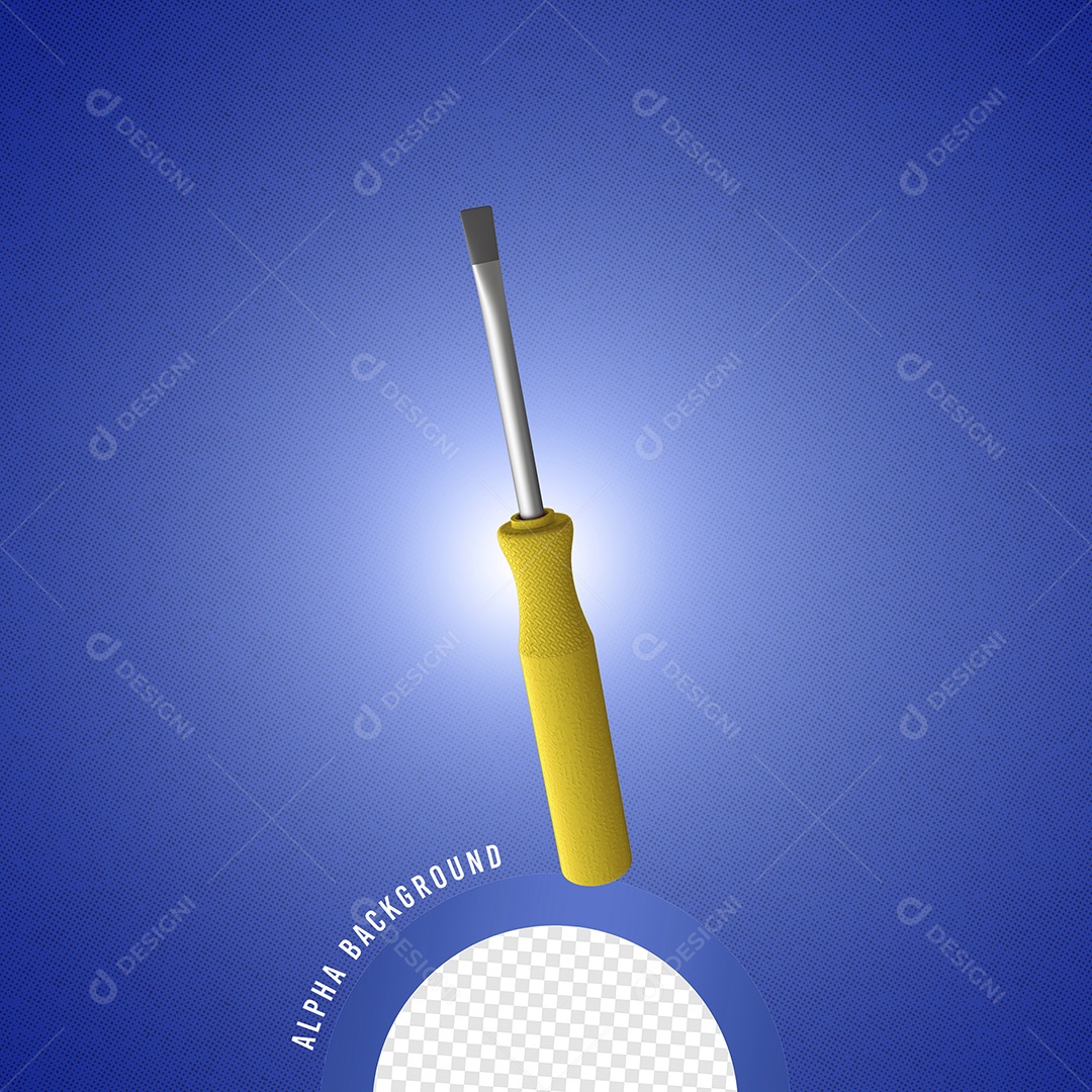 Elemento 3D Chave Amarela Para Composição PSD