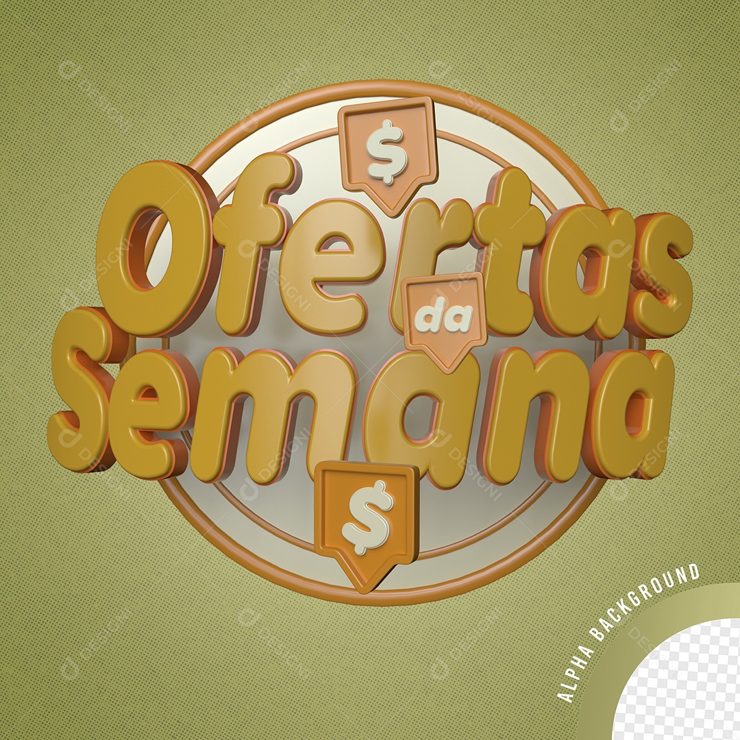 Selo 3D Ofertas Da Semana para Composição PSD