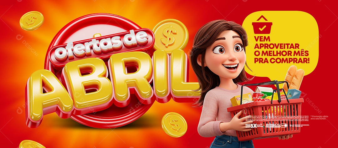 Banner Ofertas de Abril Social Media PSD Editável