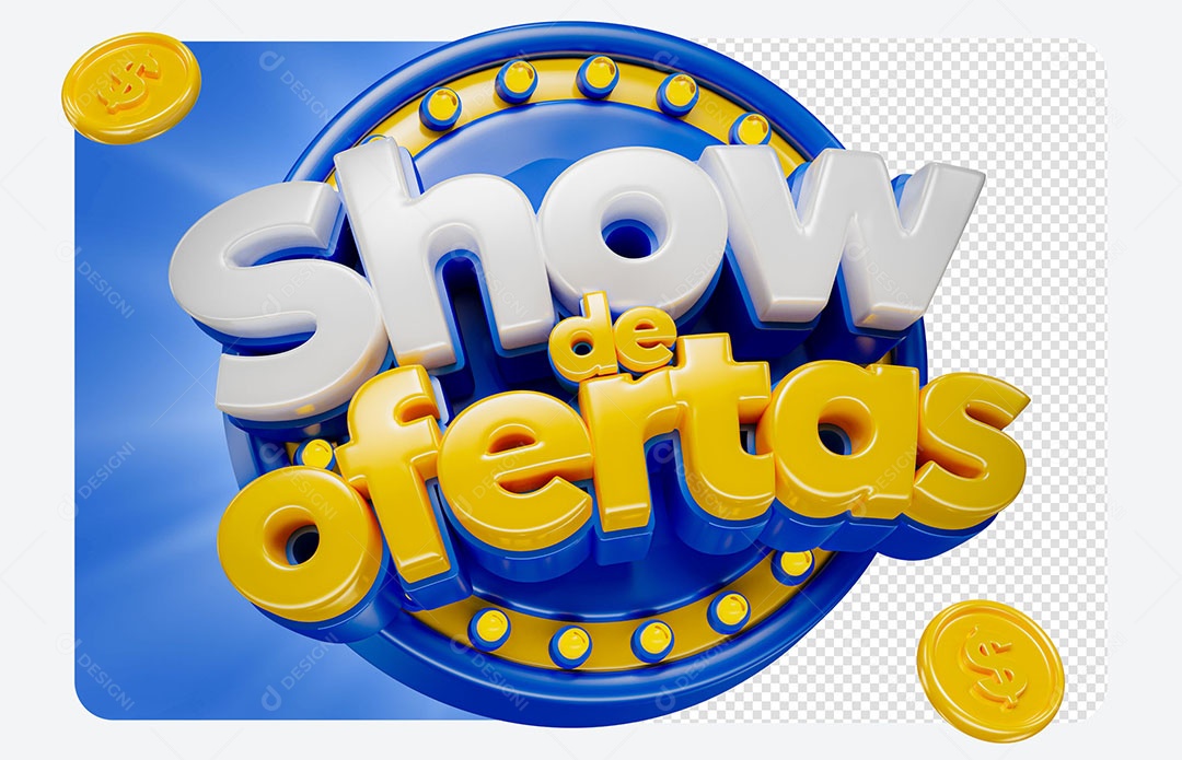 Selo 3D Show de Ofertas para Composição PSD