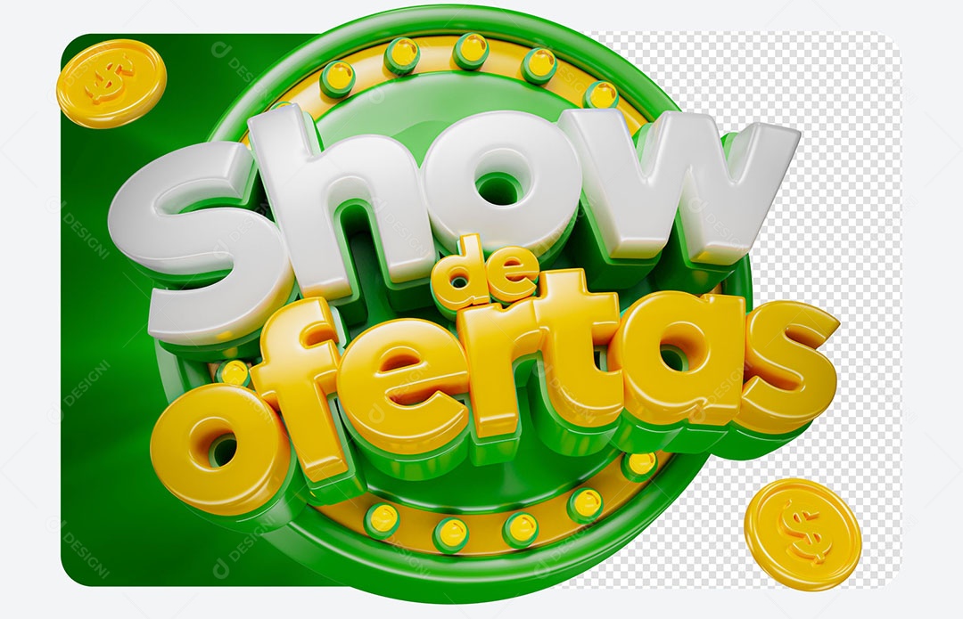 Selo 3D Show de Ofertas para Composição PSD