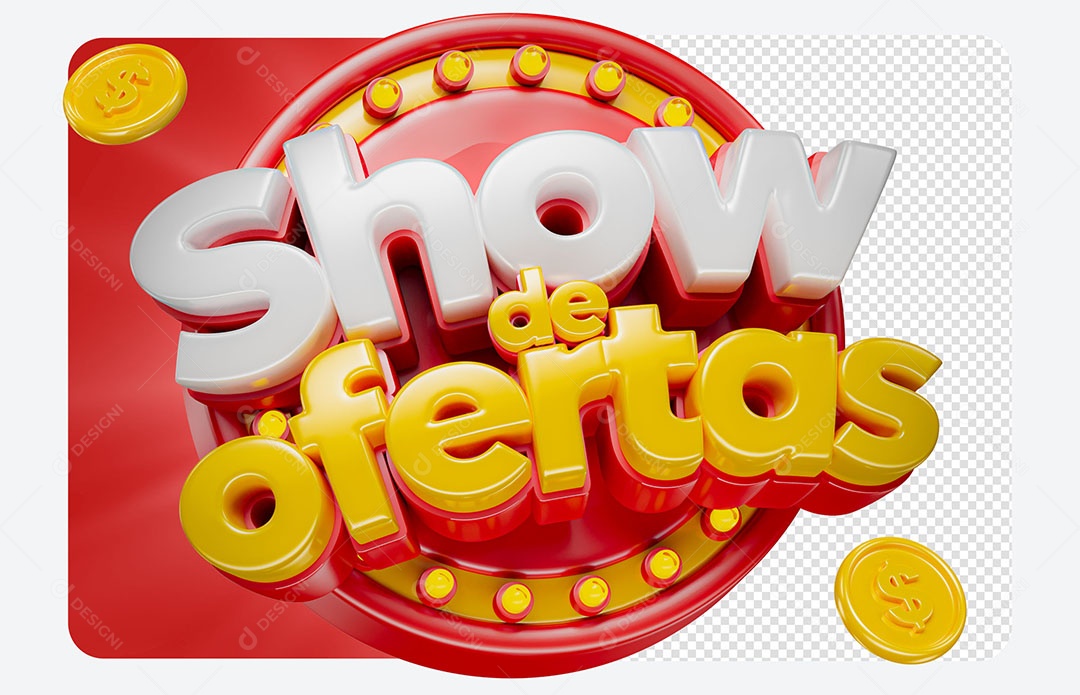 Selo 3D Show de Ofertas para Composição PSD