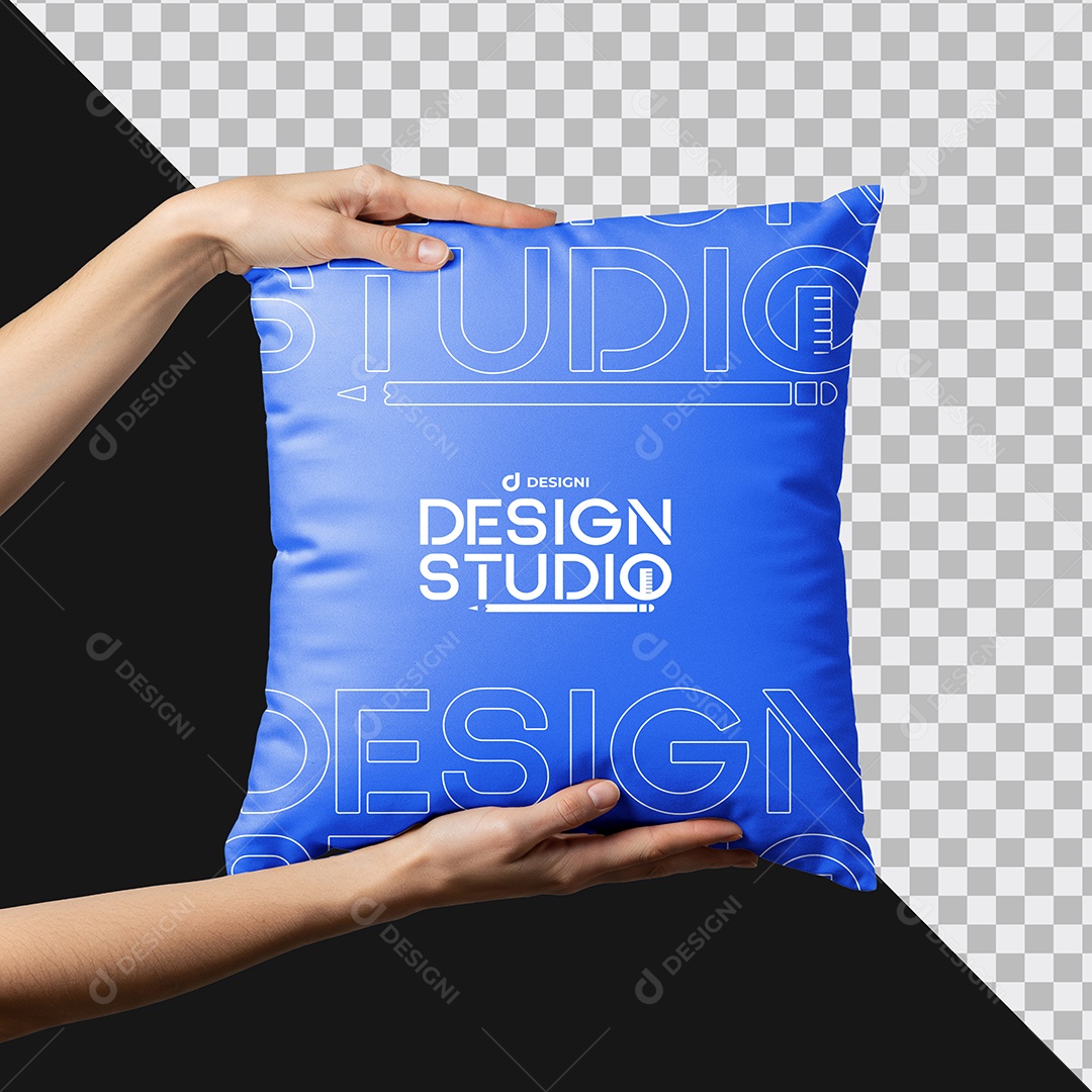 Modelo Almofada na Mão PSD Editável