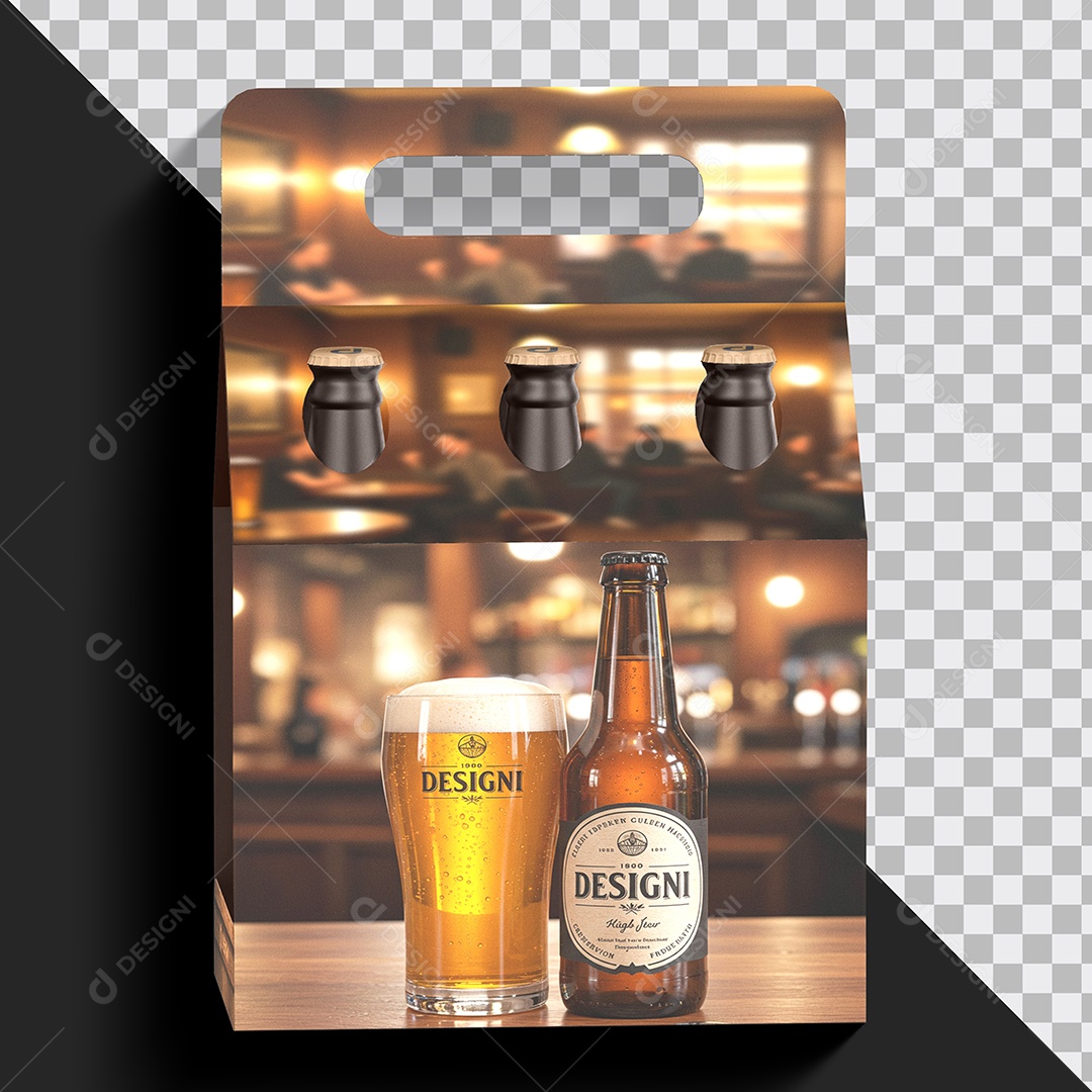 Mockup Embalagem Pack de Cerveja PSD Editável