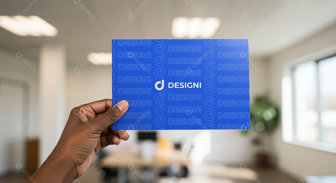 Mockup Flyer A5 Horizontal na Mão PSD Editável