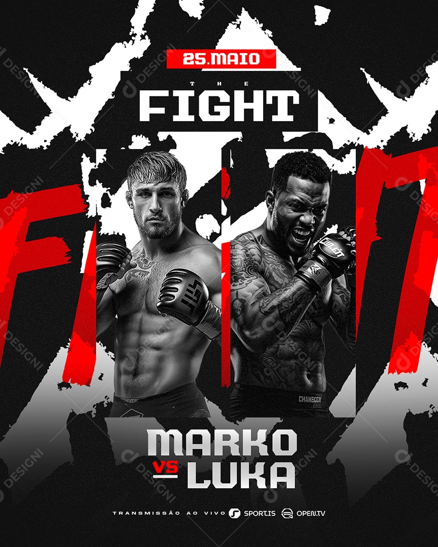 Flyer The Fight Marko VS Luka Social Media PSD Editável