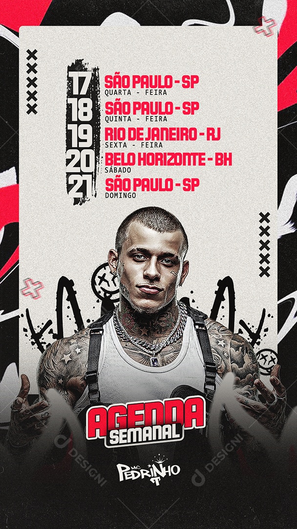Story Show Agenda Semanal Pedrinho Social Media PSD Editável
