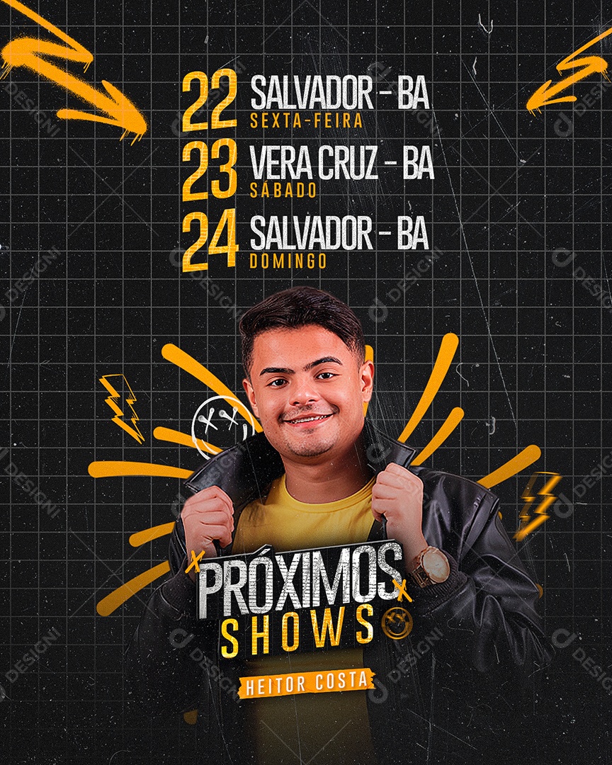 Flyer Próximos Shows Agenda Social Media PSD Editável