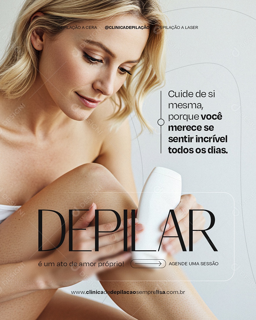 Depilação a Cera Cuide de Si Mesma Social Media PSD Editável