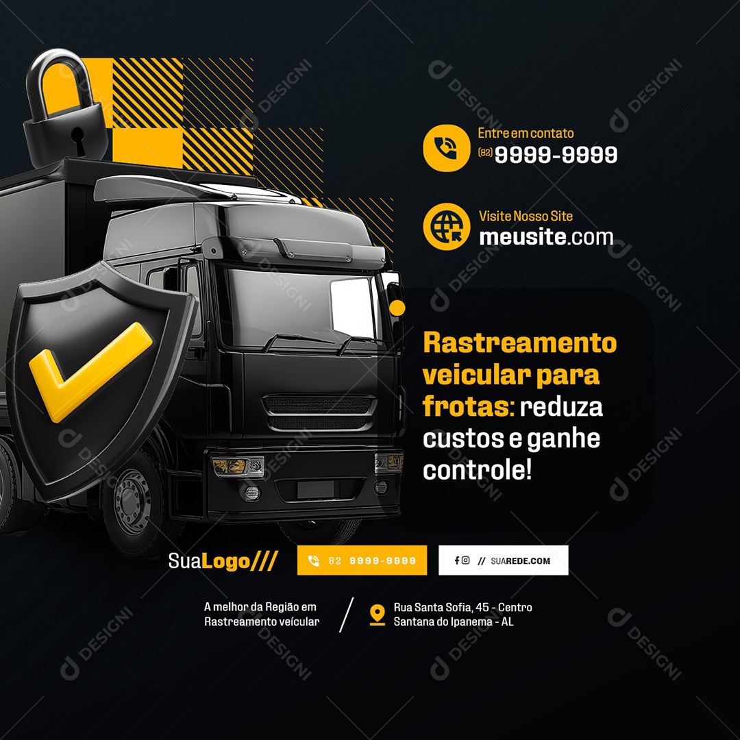 Rastreamento Veícular para Frotas Social Media PSD Editável