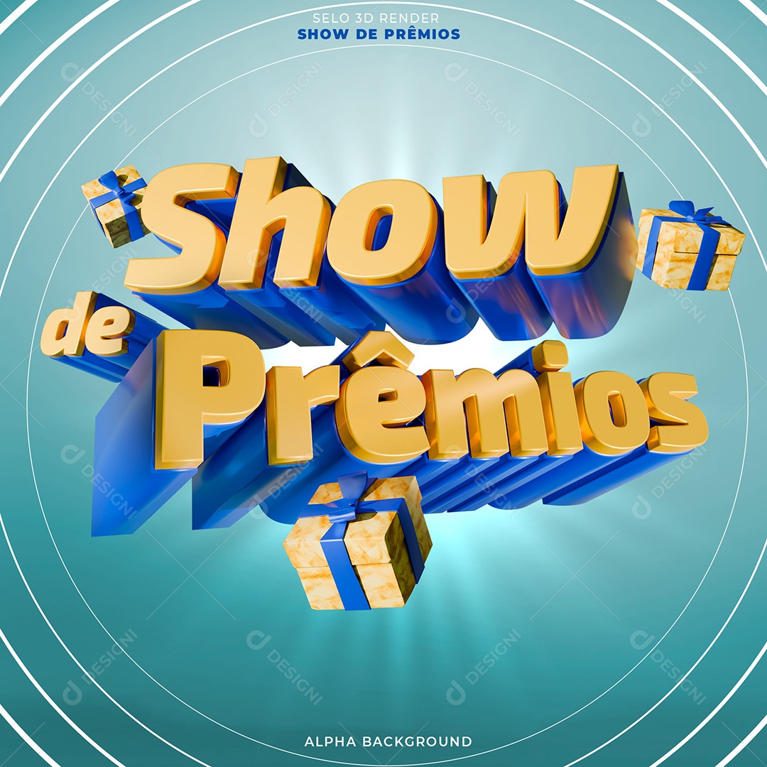 Selo 3D Show de Prêmios Para Composição PSD
