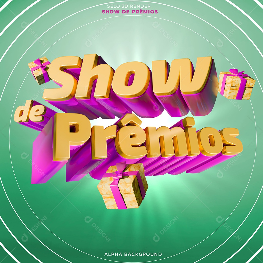 Selo 3D Show de Prêmios Para Composição PSD