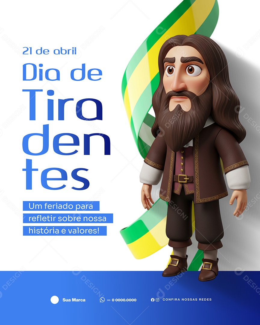 21 de Abril Dia de Tira Dentes Social Media PSD Editável