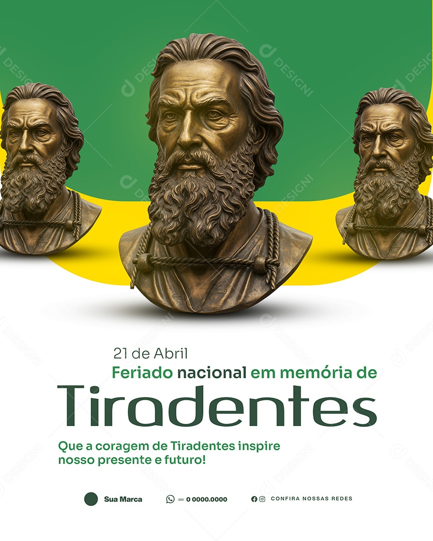 Feriado Nacional de Tiradentes 21 de Abril Social Media PSD Editável