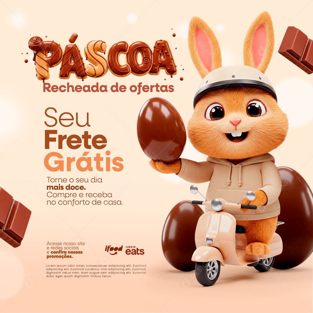 Ofertas de Páscoa Promoções Social Media PSD Editável