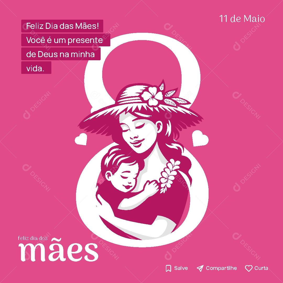 Feliz Dia Das Mães 11 de Maio Social Media Vetor EPS