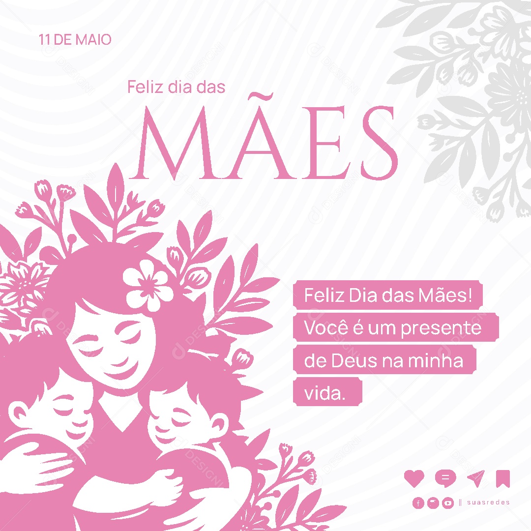 Feliz Dia Das Mães 11 de Maio Social Media Vetor EPS