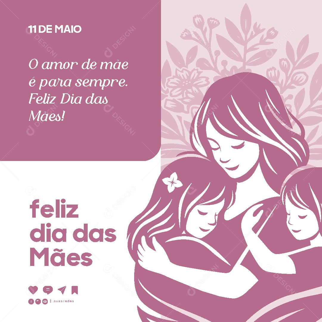 Feliz Dia Das Mães 11 de Maio Social Media Vetor EPS