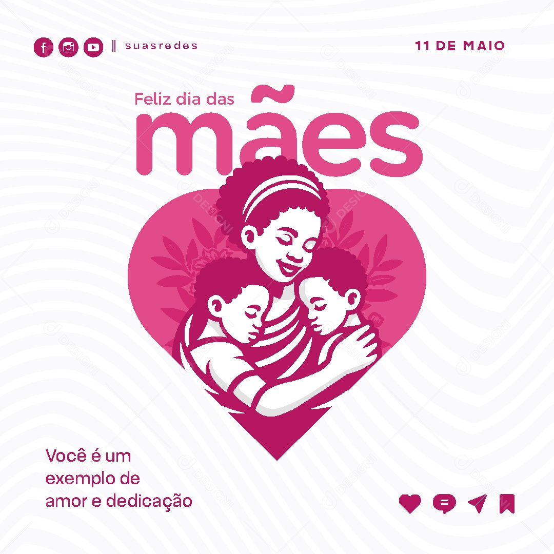 Feliz Dia Das Mães 11 de Maio Social Media Vetor EPS