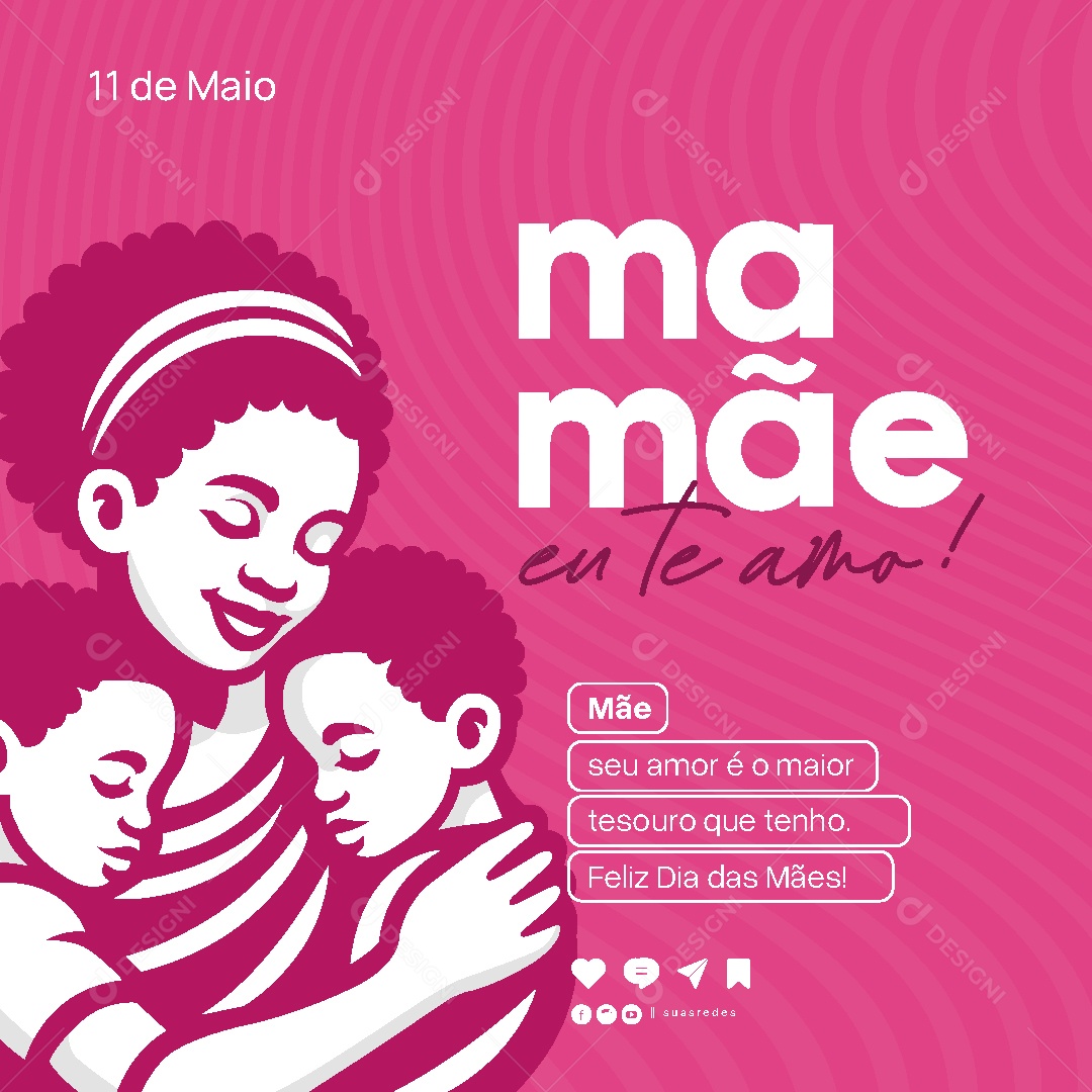 Feliz Dia Das Mães 11 de Maio Social Media Vetor EPS