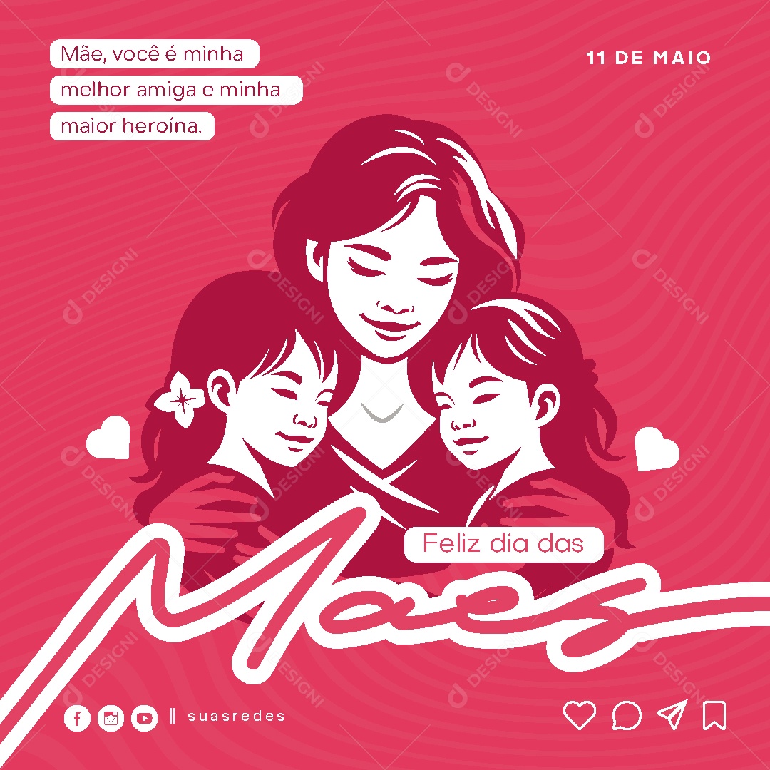 Feliz Dia Das Mães 11 de Maio Social Media Vetor EPS
