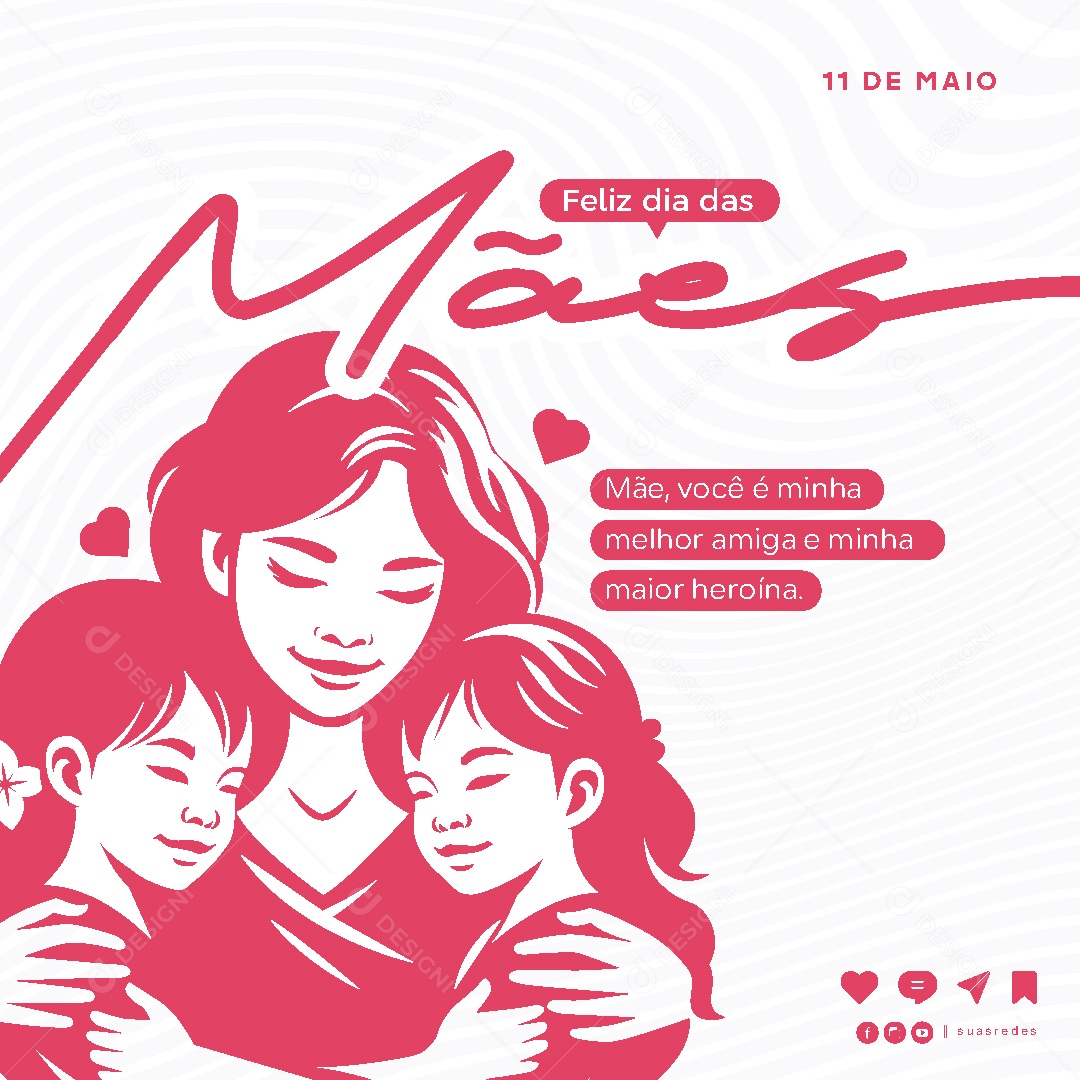 Feliz Dia Das Mães 11 de Maio Social Media Vetor EPS
