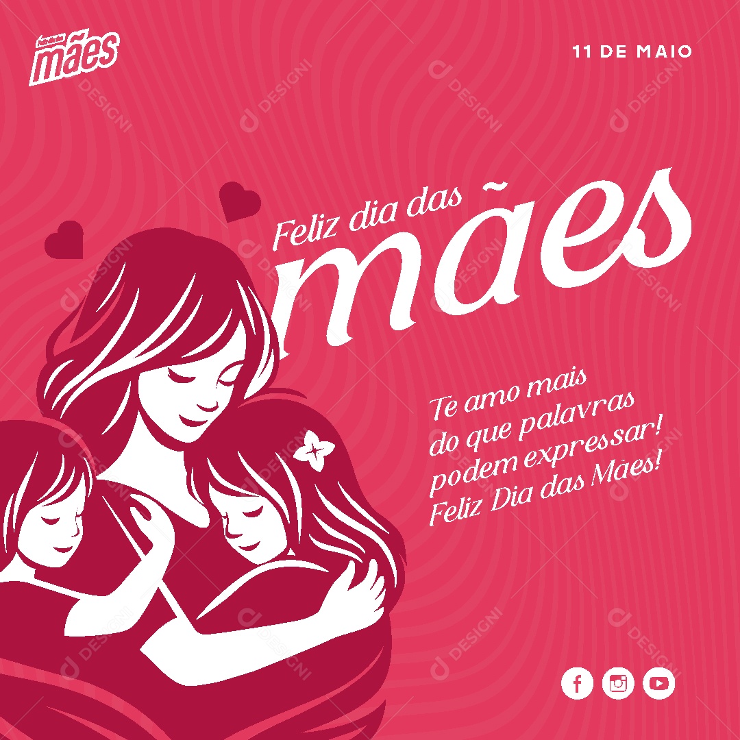 Feliz Dia Das Mães 11 de Maio Social Media Vetor EPS