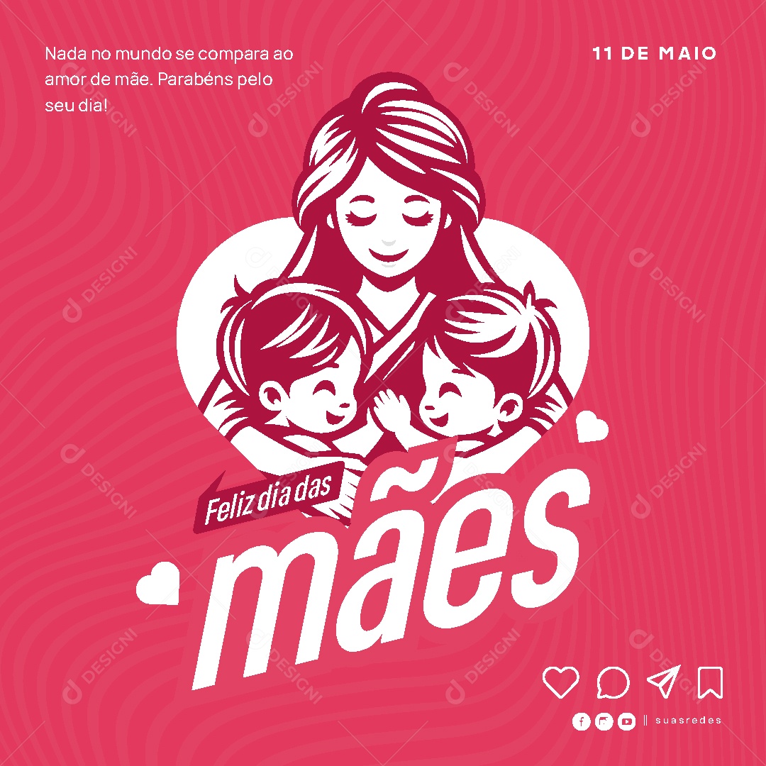 Feliz Dia Das Mães 11 de Maio Social Media Vetor EPS