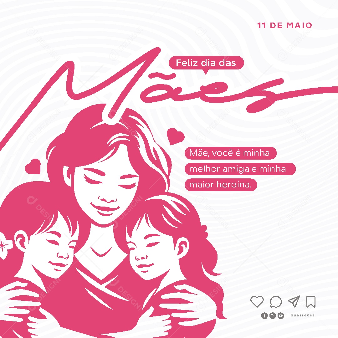 Feliz Dia Das Mães 11 de Maio Social Media Vetor EPS
