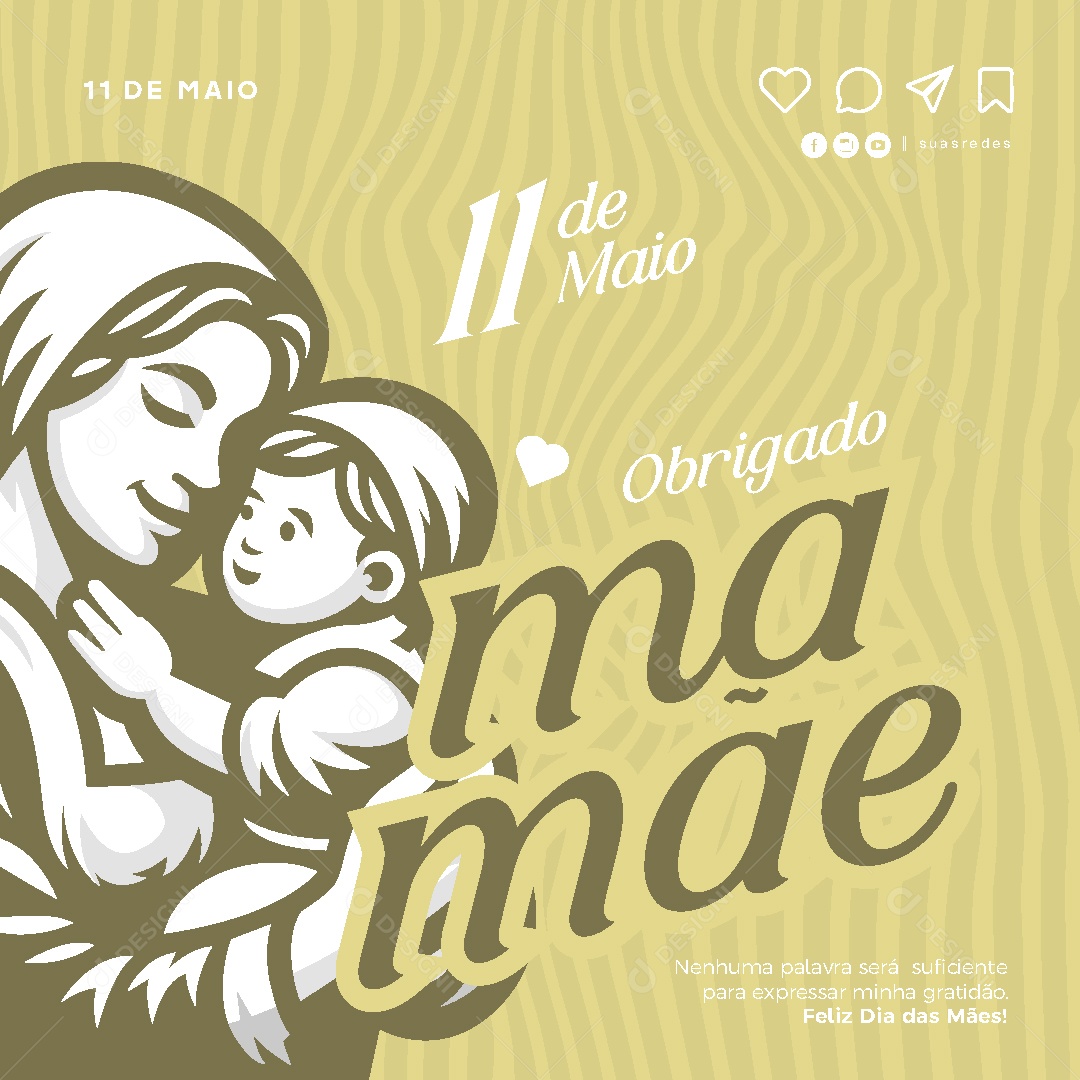 Feliz Dia Das Mães 11 de Maio Social Media Vetor EPS