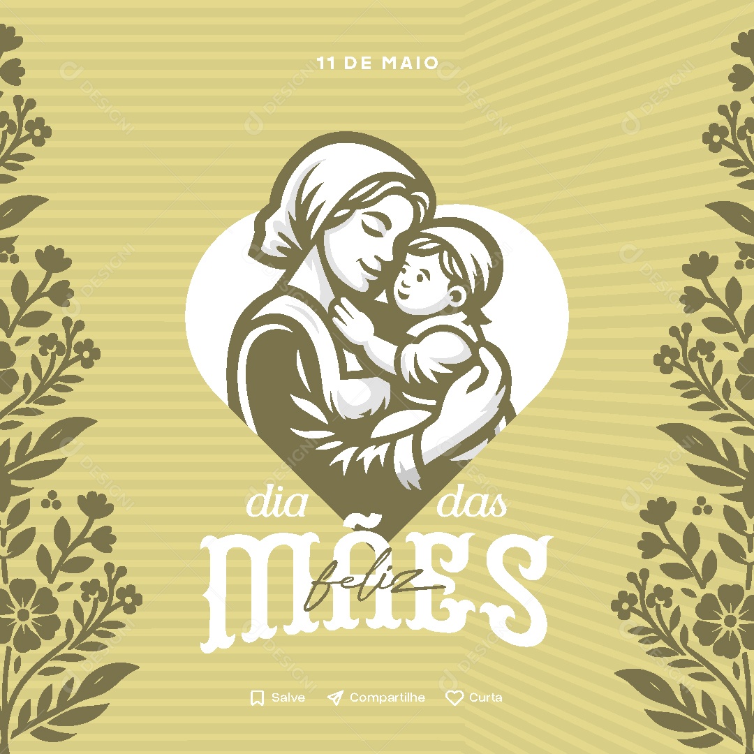 Feliz Dia Das Mães 11 de Maio Social Media Vetor EPS