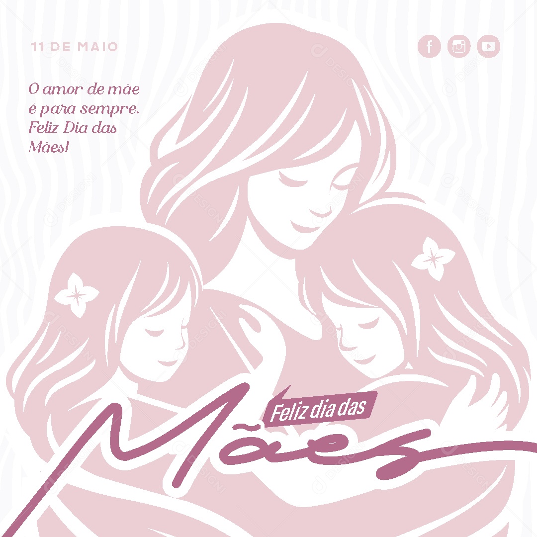 Feliz Dia Das Mães 11 de Maio Social Media Vetor EPS