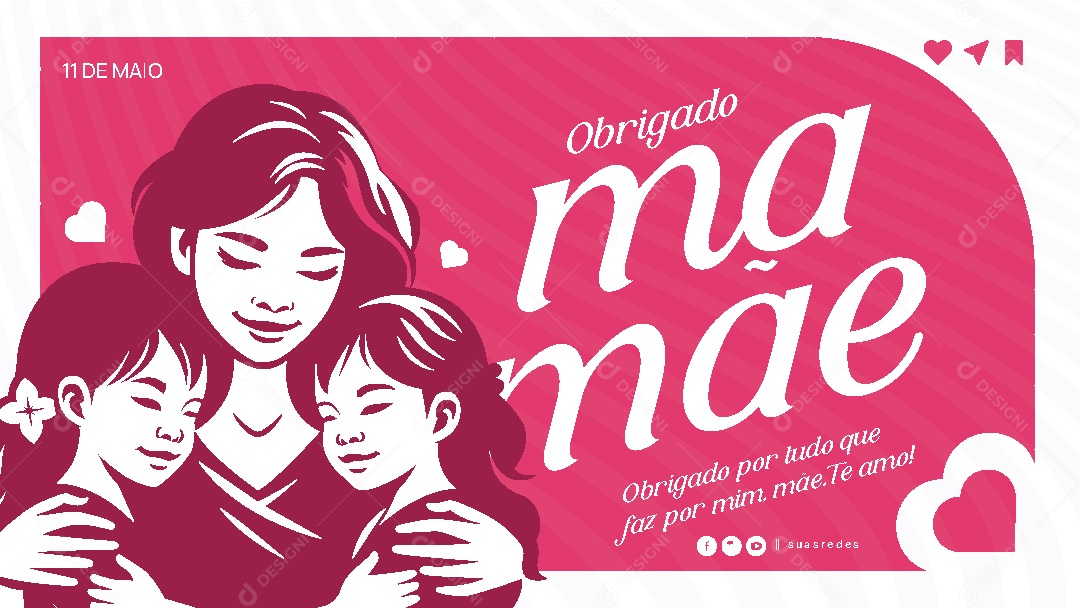 Feliz Dia Das Mães 11 de Maio Social Media Vetor EPS