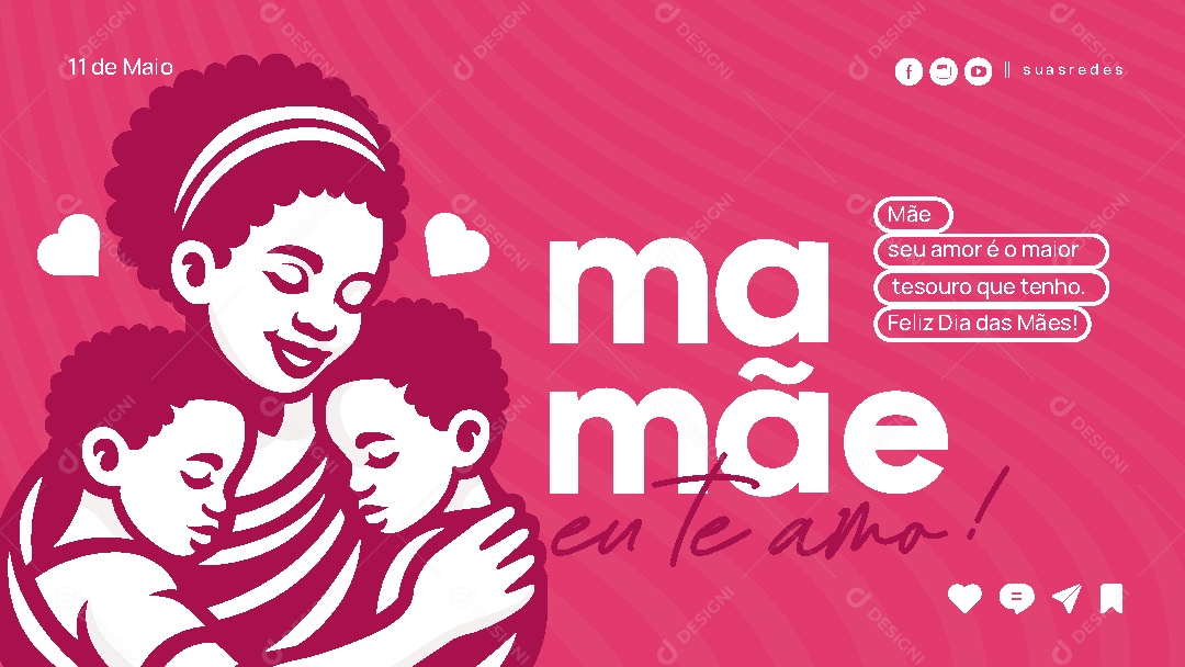 Feliz Dia Das Mães 11 de Maio Social Media Vetor EPS