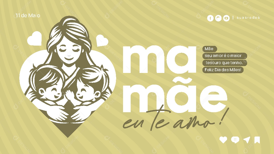 Feliz Dia Das Mães 11 de Maio Social Media Vetor EPS