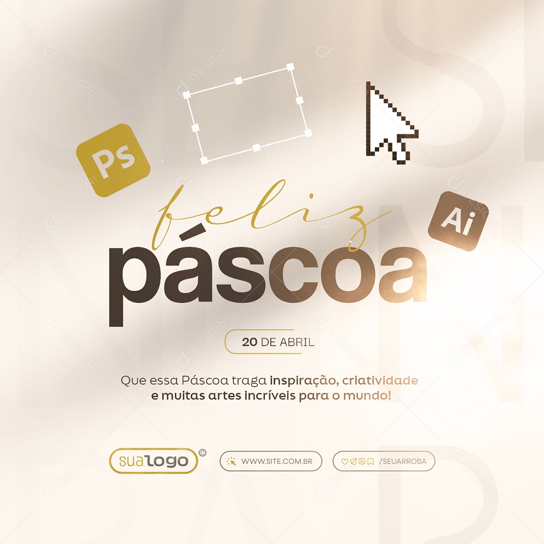 Feliz Páscoa 20 de Abril Social Media PSD Editável