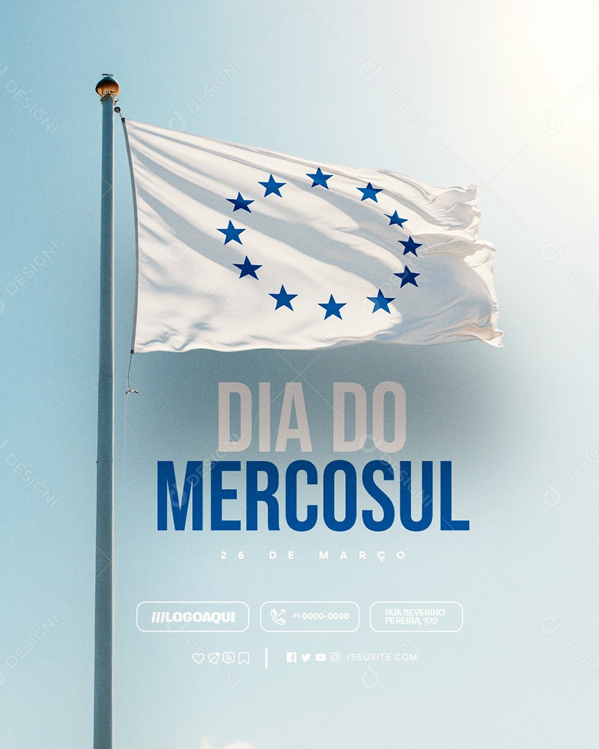 Dia do Mercosul 25 de Março Social Media PSD Editável