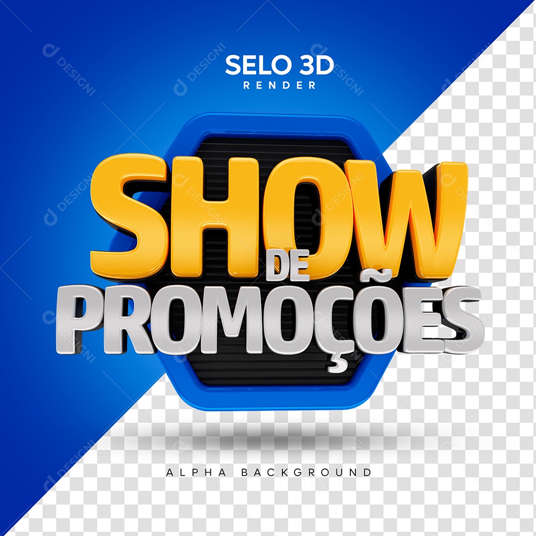 Selo 3D Show de Promoções para Composição PSD